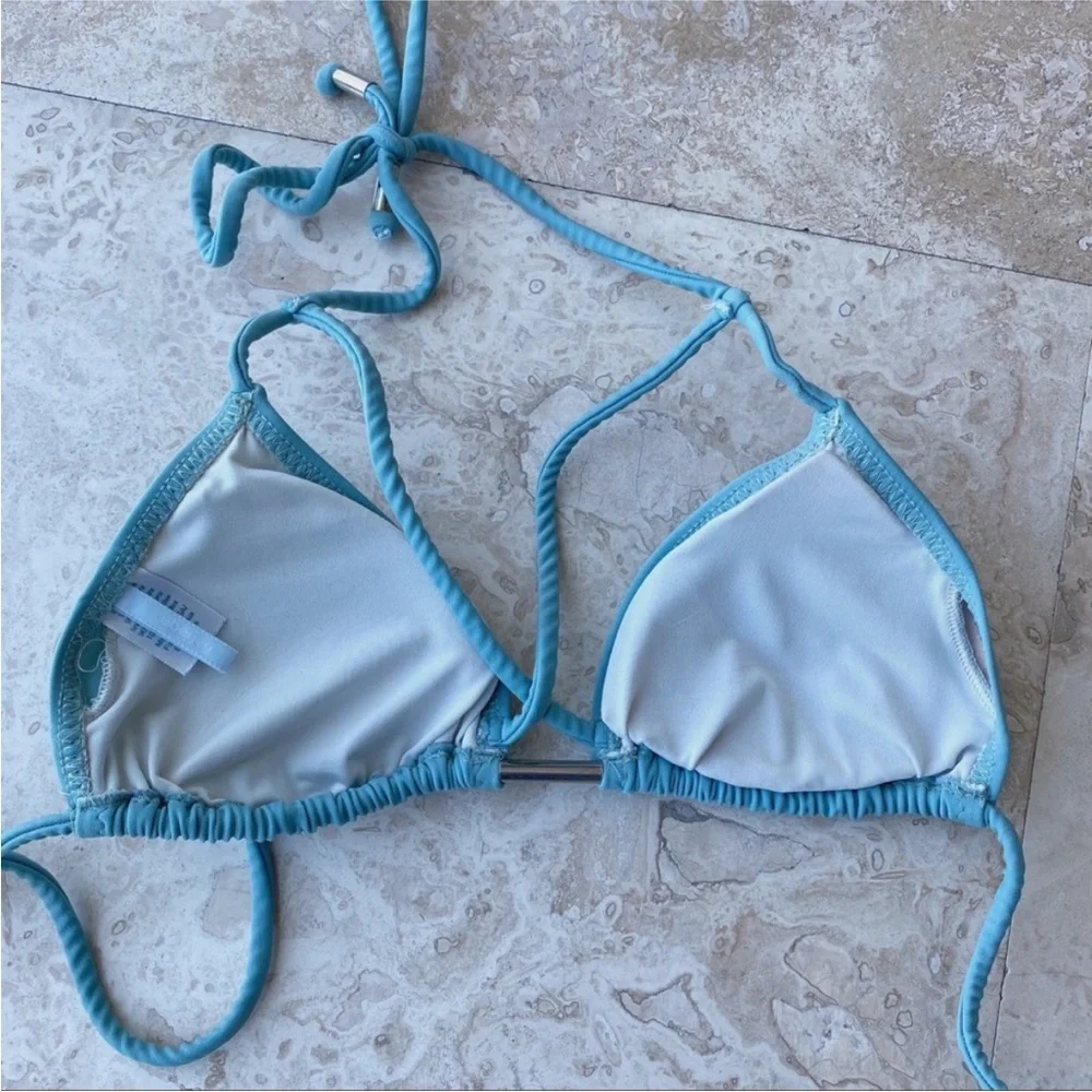 Eberjey Baby Sky Blue Strappy Bikini Top Bottoms Set